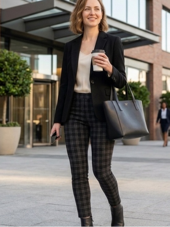 Sanctuary Pants - Sanctuary Plaid Skinny Pants Leggings Black Grey Size Small GUC